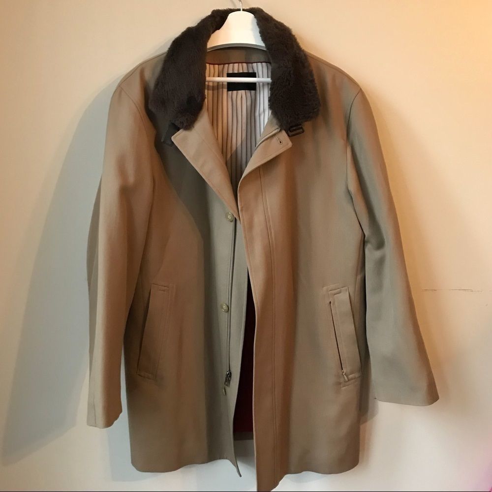 Sanyo Water Repellent Cover Coat Faux Collar XL